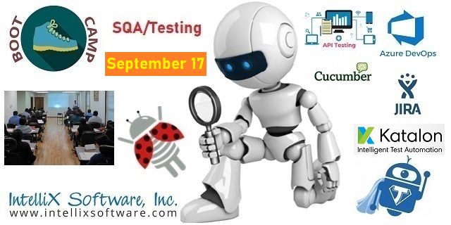Software Quality Assurance / Software Testing Bootcamp (8 weeks – Sat/Sun – 9 AM To 1 PM) (Starting September 17, 2023) (60+ Hours) (IN-PERSON/Classroom/ONLINE)
